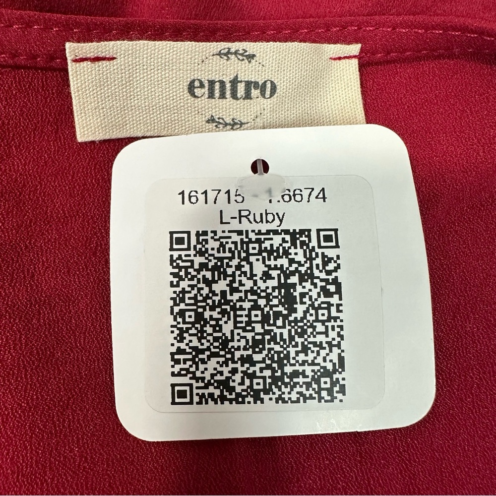 ENTRO Nadine West Red Ruby V-Neck Sleeveless Knotted Detail Asymmetrical… - Picture 6 of 10